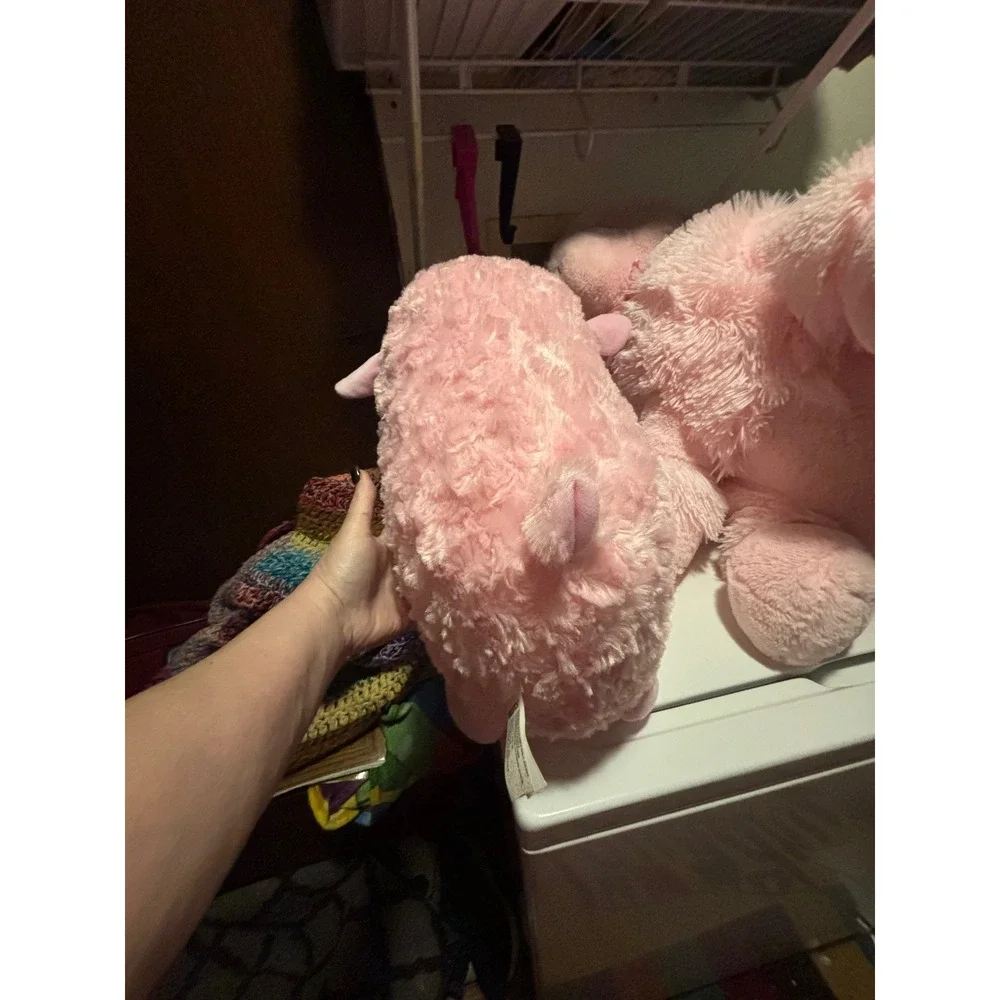 Kellytoy Pink Sheep Lamb Plush Stuffed Animal Curly Shaggy Faux Fur Toy - Picture 5 of 6